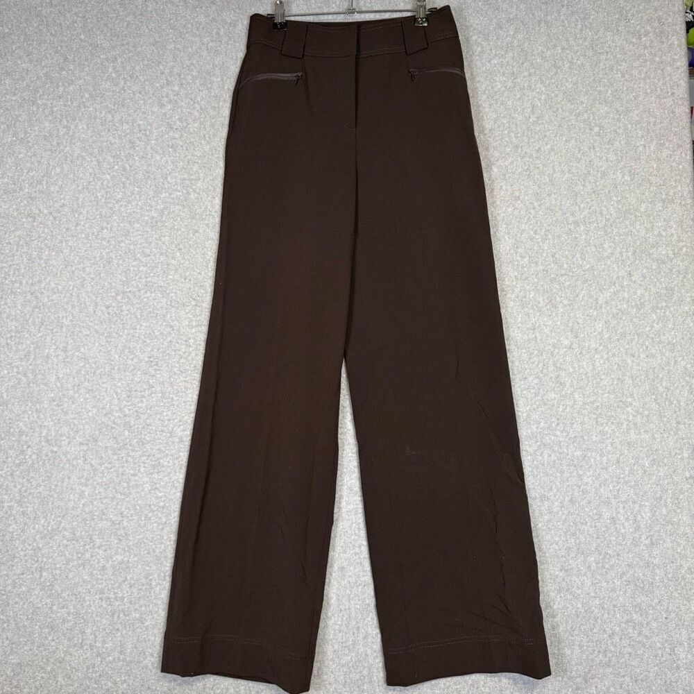 Vintage St. John Sport Women's Size 6 Brown Wide Flare Leg Dress Pants Trousers